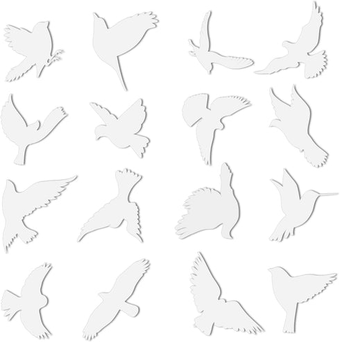 32 Pieces Window Strike Prevention Stickers Decals Anti Collision Window Clings Hummingbird Butterfly Leaf Shapes Stickers Window Stickers Prevent...
