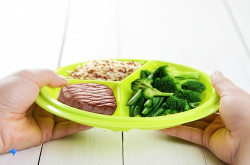 BNYD Portion Control Lunch Container with Lid – Travel Food Storage for Meal Prep, Bento Box Style, Divided Microwave Safe Dish (Set of 1)...