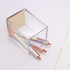 Clear Acrylic Body Bright Yellow Gold Tone Sticky Memo Pad Holder N Pen Holder Set for Office School Home Desk Organizer Supplies...