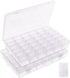 2Pack 36 Grids Plastic Organizer Box with Dividers, Craft Organizers and Storage Box for Craft Tackle Bead Thread Fishing Screws Nails Rock Washi ...