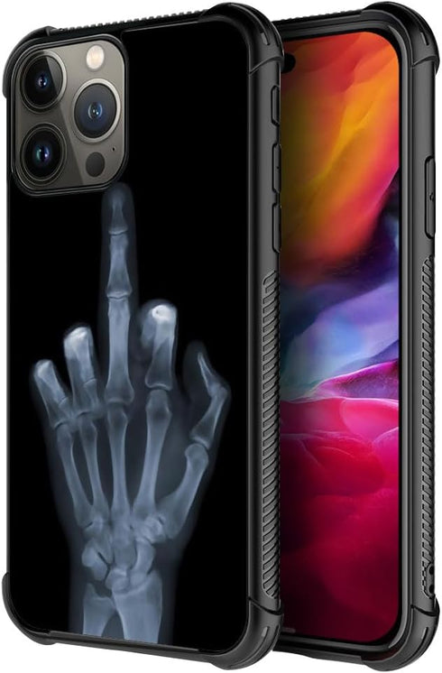ZHEGAILIAN Case Compatible with iPhone 15 Pro Max,Skull Hand X-ray 15 Pro Max Cases for Men/Boys,UNBreak Reinforced Corners Back Cover Soft TPU Bu...