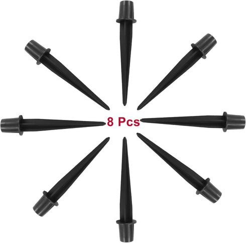 8 Pack Metal Stakes, 5.3 Inch Solar Light Replacement Stakes, Black Outdoor Ground Stake for Yard Landscape Garden Pathway Patio Lamps Pole...