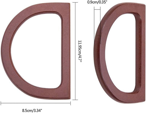 PH PandaHall 4pcs Wooden Bag Handle Replacement D Shape Purse Handles Handbag Purse Handle Purse Making Supplies for Handmade Beach Bag Crochet Ha...