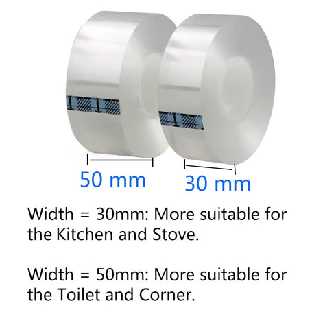 Acrylic Self Adhesive Caulk Strip Sealant Tape Caulk Sealer Decorative Trim Strong Caulking Adhesive Transparent Kitchen and Wall Sealing Tape -1....