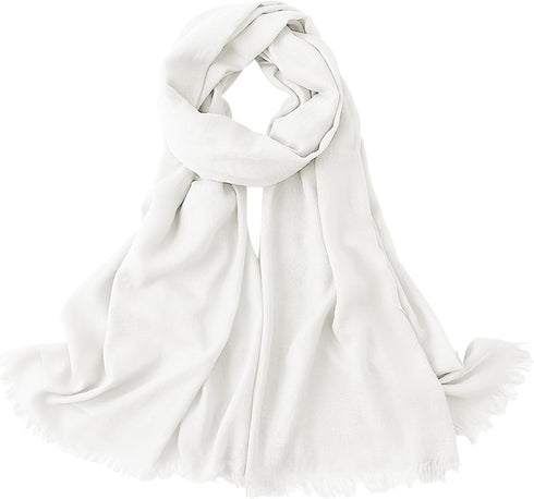 Cotton White Shawl for Women, Comfortable Soft Lightweight Spring Scarves Summer Scarf Wraps Linen Gauze, 77 * 40in Breathable Multifunctional Hea...