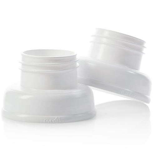 Evenflo Feeding Breast Pump Adapter to Balance Plus Wide Neck Baby Bottle (Pack of 2), White (5142112)...