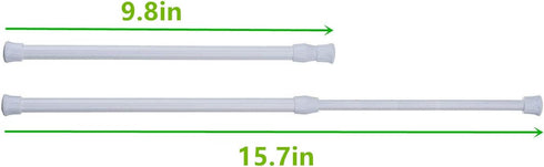 Tension Rods, 4 Pack Adjustable Spring Steel Cupboard Bars Tension Curtain Rod 9.8-15.7 Inches Shower Rod Closet Rod Tensions Rod Extendable Width...