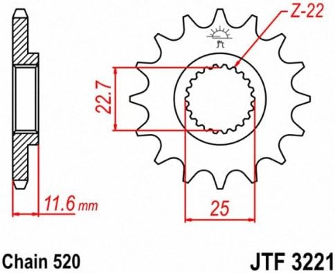 JT Sprockets JTF3221.12 12T Steel Front Sprocket...
