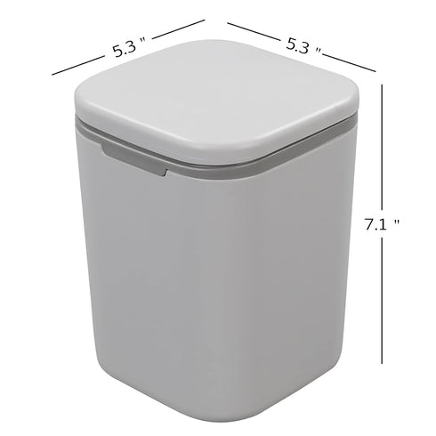 Recycled Tiny Desktop Trash Can, Car Waste Can, 0.5 Gallon (Gray)...