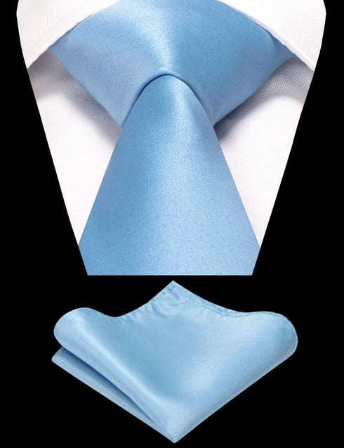 RBOCOTT Solid Color Tie and Pocket Square Set for Men...