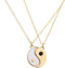LUX ACCESSORIES Ying Yang Twins Emoji symbol BFF Pendent Friendship Necklaces Gift for Friends (Gold)...