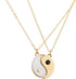 LUX ACCESSORIES Ying Yang Twins Emoji symbol BFF Pendent Friendship Necklaces Gift for Friends (Gold)...