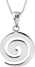 Hawaiian Silver Jewelry Pendant Necklace – 18 Inch Sterling Silver Maori Koru Spiral Necklace – Comfortable and Lightweight Wave Necklace for Wome...