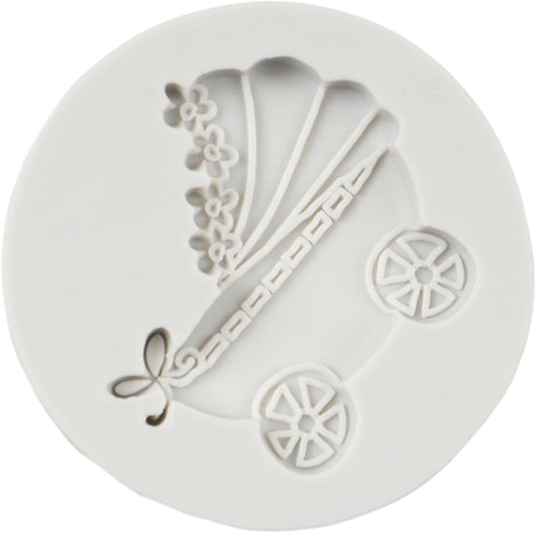 Baby Stroller Chocolate Silicone Molds Baby Shower Cake Decorating Fondant Molds For Cupcake Topper Chocolate Candy Sugar Craft Gum Paste Polymer ...