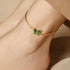 Green Butterfly Anklets for Women Waterproof Dainty 18k Gold Plated Ankle Bracelets Stainless Steel Cuban Link Foot Chain Anklet Summer Beach Foot...