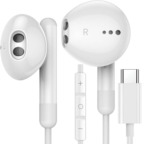 USB C Headphone, USB Type C Wired in-Ear HiFi Digital Earphones with Mic Stereo Bass Noise Canceling Earbuds Compatible with iPhone 15/15Pro, Gala...
