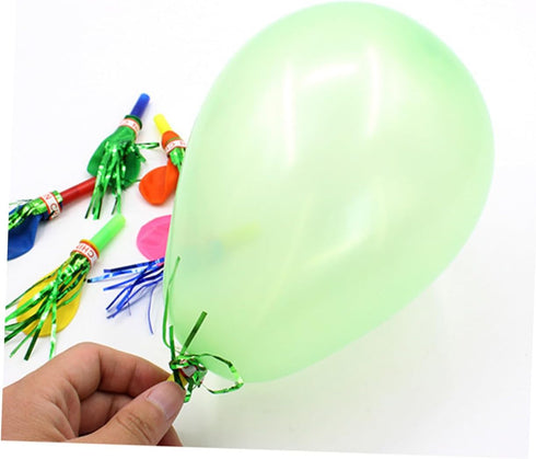 Toyvian Metallic Balloons 100 Pcs Kids Playset Kidcraft Playset Kids Blowouts Musical Blow Outs Party Whistles Noisemaker Balloon Metal Child Gene...
