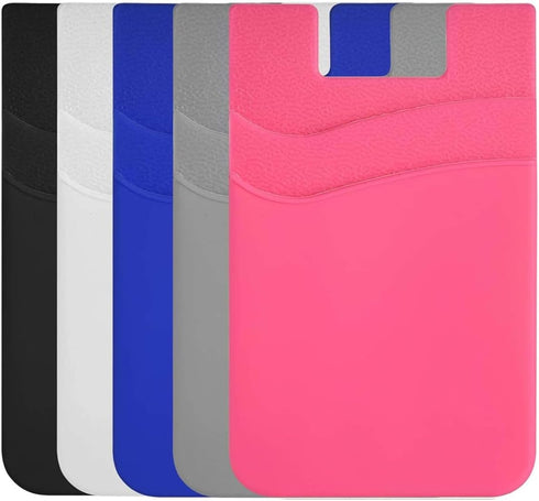 BIAJIYA Phone Card Holder,Cell Phone Silicone Wallet Stick-on ID Business Credit Card Pocket for Smartphones...