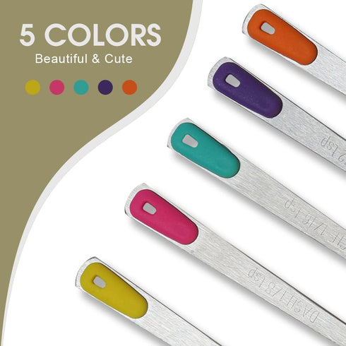 Measuring Spoons Set of 5, Tiny Stainless Steel Measuring Spoons with Silicone Handle, Small Measuring Spoon 1/64, 1/32, 1/16, 1/8, 1/4 tsp, Teasp...