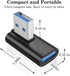 AuviPal 90 Degree USB 3.1 Adapter (2 Pack), Right and Left Angle USB A Male to Female Connector Extender for PC, Laptop, USB A Charger, Raspberry ...