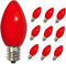 25PK C7 Christmas LED Replacement Bulbs,C7 Ceramic Red LED Bulb,0.6W E12 Base Bulbs for Patio Home Outdoor&Indoor Christmas Decor...