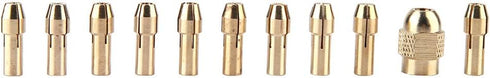 11pcs 4-jaw Copper Drill Chuck Collet Set for Mini Electric Grinder Rotate Tool 0.5-3.2mm Rotating Tool Accessories with Collet Cap...