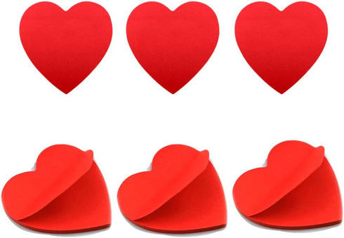 6 Pack Heart Shaped Sticky Notes Red Sticky Notes Cute Sticky Notes Self-Stick Sticky Notes Memo Pad Notes for School Office Women Valentine's Day...