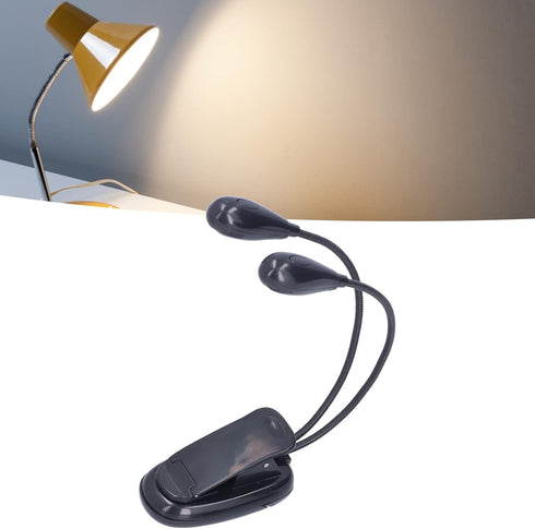 Desk Lamp, LED Clip on Light, Goose Neck 360?Rotatable,Flexible and Convient Double Poles Design, Reading Lamp for Home Office, School Dorm Suppli...