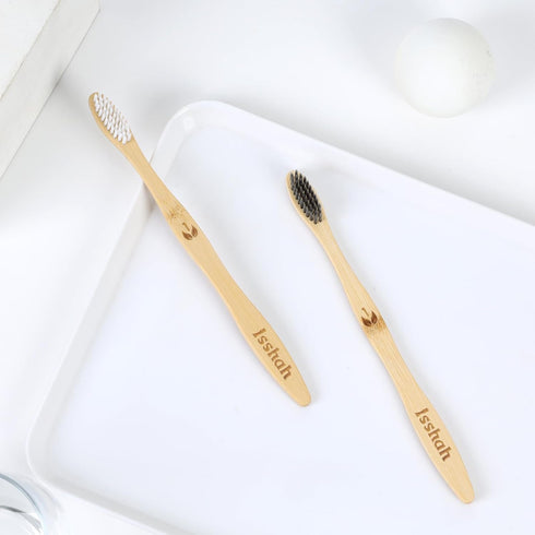 Biodegradable Eco-Friendly Natural Bamboo Charcoal Toothbrushes, FSC Certified and PETA Approved - 12 Count...