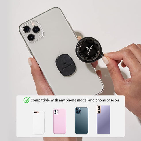 Sinjimoru Detachable Metal Phone Ring Holder Finger Kickstand, 360 Degree Rotation Available Phone Holder for Hand & Phone Grip Stand for iPhone &...