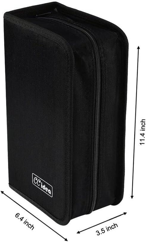 CCidea CD Case DVD Storage Holder, 128 Capacity DVD Cases Organizer CD Plastic Protective Carrying Binder,Portable Cd Wallet for Home Travel (Blac...