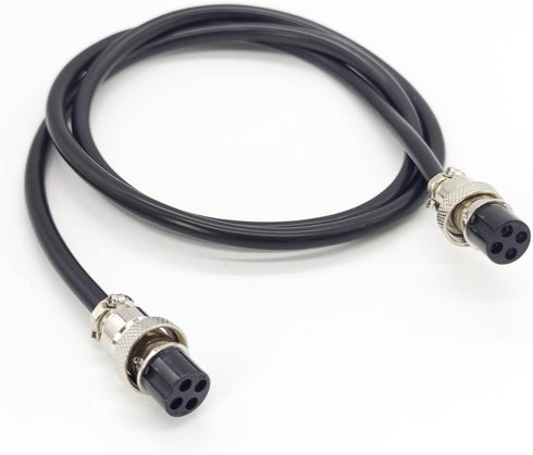 16.4 ft GX16 4 Pin Cable Double Female Head Aviation Cordset, GX16 4 Pin Panel Mount Circular Metal Aviation Connector Adapter Female to Female 20...