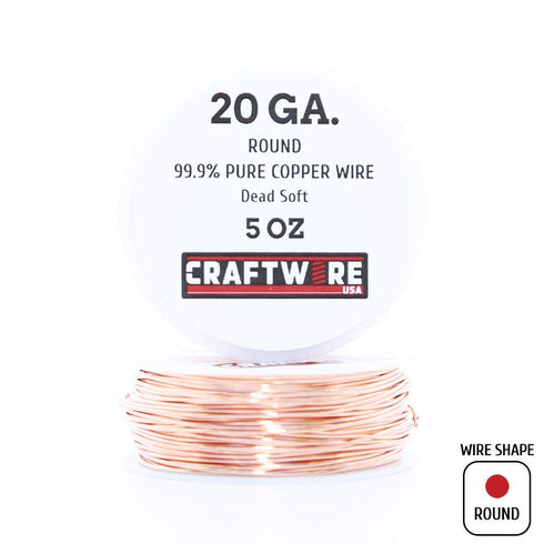 Solid Bare Copper Wire Round, Bright, Dead Soft, 108 Feet, 5OZ 20 Gauge (Choose 10 to 30 ga.)...