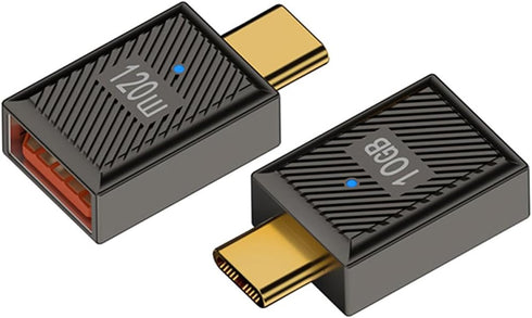 2 Pack Type C Male to USB 3.0 A Female Charger Converter ?10Gbps USB 3.1 Type C to USB A OTG 120W Fast Charging Compatible for Laptop, Mobile Phon...