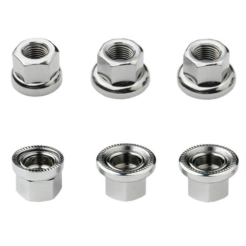 6pcs Bike Wheel Hub Nut Bike Flanged Axle Nut 3 Sizes M8/3/8"/M10 for Front and Rear Bike Wheel Mountain Bike and Kids Bike...