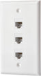 IBL - Cat6 Keystone Ethernet Wall Plate Female to Female - White (3 Port Cat6)...
