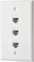 IBL - Cat6 Keystone Ethernet Wall Plate Female to Female - White (3 Port Cat6)...