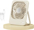 Desk Fan Small Portable USB Battery Rechargeable, 3 Speeds 2000mAh Rechargeable Travel Fan with Max 24H Quiet Working, 180° Folding Mini Personal ...