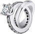 Ginger Lyne Collection Wedding Ring Set Engagement Charm for Bracelet or Necklace for Women Hearts European Bead Clear Cubic Zirconia Sterling Sil...