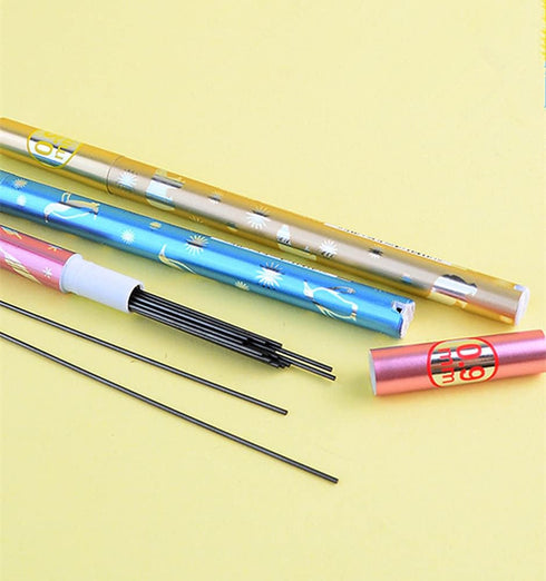 0.9 mm Mechanical Pencil Stationery Set Including 4pcs Mechanical Pencils with 4 Tubes HB Lead Refills and 4pcs Jerry Erasers for Writing Draft, D...