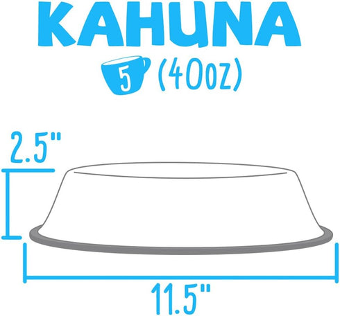 Blue No-Tip No-Slip Stainless Steel Bowl (40oz. Kahuna)...