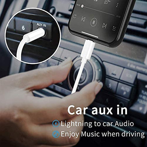 iPhone Aux Cord for Car, Apple MFi Certified Veetone Lightning to 3.5 mm Headphone Jack Adapter Male Aux Stereo Audio Cable Compatible with iPhone...