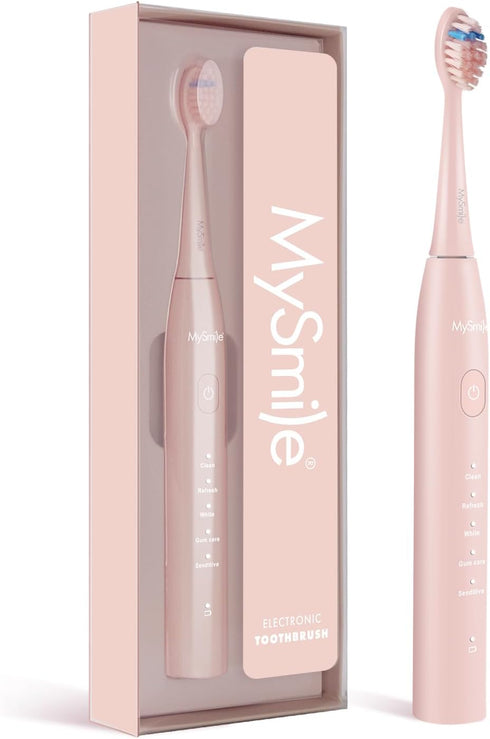 MySmile DY156 Electric Toothbrush for Adults, Rechargeable Sonic Battery Toothbrush Portable with 3 Brush Heads, 2 Mins 5 Modes Smart Timer, 45000...