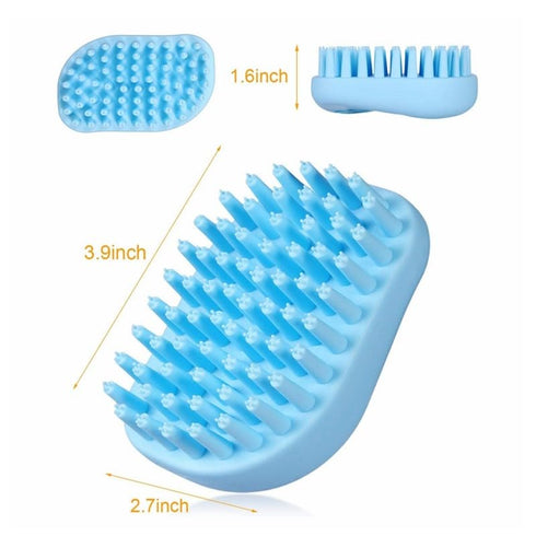 Soft Silicone Bristles Massage Grooming Brush for Dogs and Cats Soft Pet Shampoo Brush for Shedding Hair Pet Bathing Tool (Pink)...