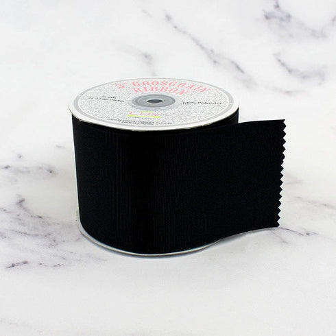Creative Ideas 3" Solid Grosgrain Ribbon, 25 yd, Black...