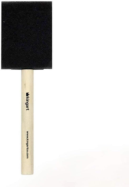 KINGART 242-20 Foam 20 Pc. Value Pack 2" Brush Set, Short Wood Handle, for Oil, Acrylic & Watercolor Paint, Great for Crafts, DIY Home Projects, H...