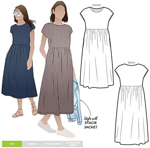 Style Arc Sewing Pattern - Montana Midi Dress (Sizes 10-22)...