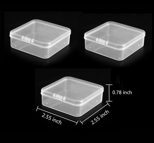 40 Pack 6.5 cm Small Clear Storage Box,Clear Plastic Beads Storage Containers Box with Hinged Lid for Small Items and Craft Projects...