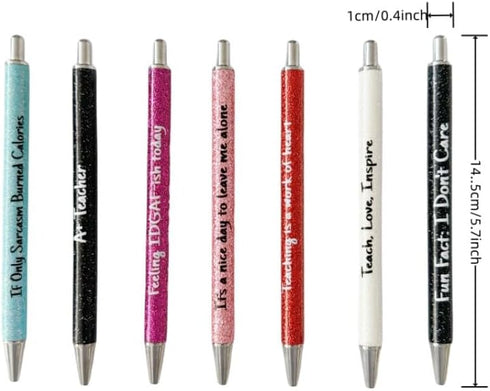 Jxueych Cute Pens Glitter Pen with Funny Sayings Vibrant Passive Fancy Ballpoint Pens Gifts for Colleagues Office Supplies (A+ Teacher)...
