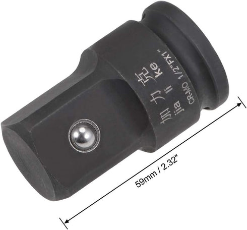 uxcell 1/2" Drive (Female) x 1" (Male) Impact Socket Adapter for Use with Air Impact Wrenches, Breaker Bars, Ratchets, CR-MO Steel...